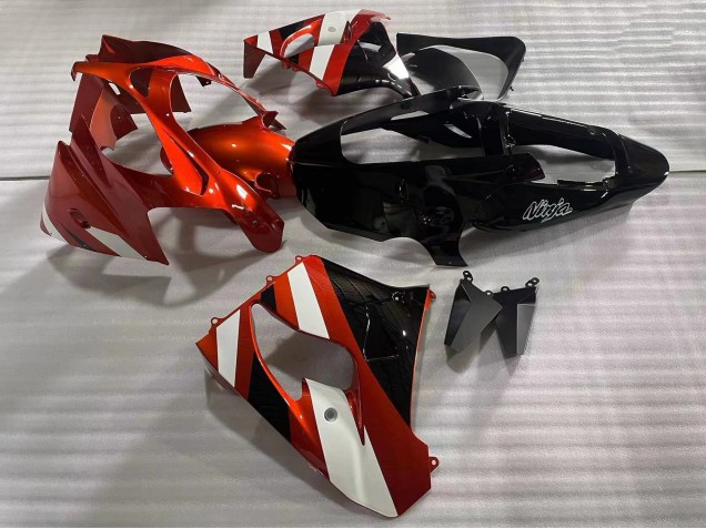 Lojas Carenagens Moto Kawasaki ZX9R 2002-2003 - Vermelho Branco Preto Brilhante