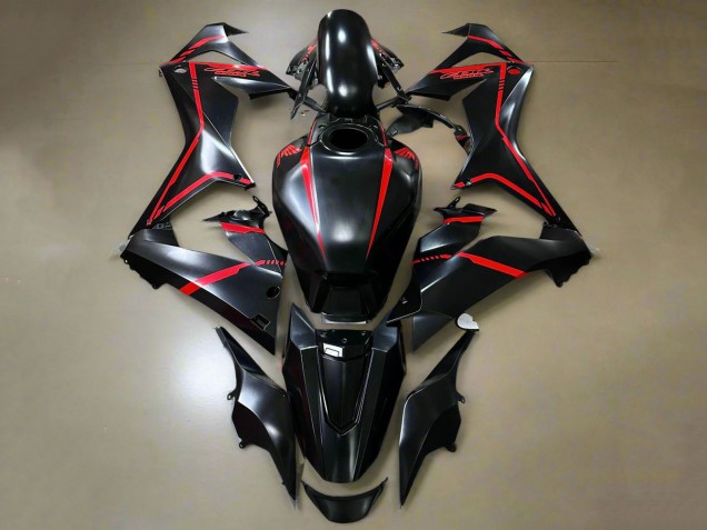 Lojas Carenagens Moto Honda CBR650R 2019-2020 - Preto Brilhante Vermelho Listra