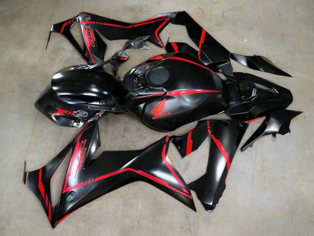 Lojas Carenagens Moto Honda CBR650R 2021-2023 - Preto Brilhante Vermelho Listra