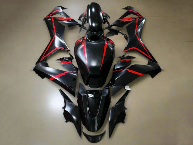 Lojas Carenagens Moto Honda CBR650R 2021-2023 - Preto Brilhante Vermelho Listra