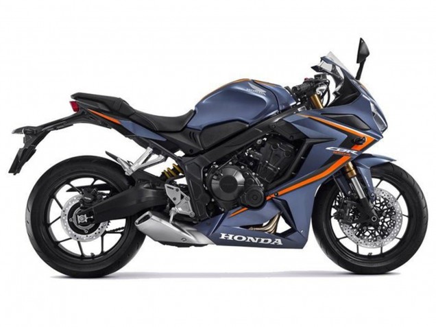 Lojas Carenagens Moto Honda CBR650R 2021-2023 - Matte Azul Escuro Laranja Preto