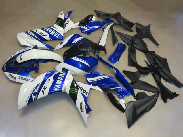Lojas Carenagens Moto Yamaha YZF R3/R25 2015-2018 - Branco Azul Yamalube ENEOS Monstro