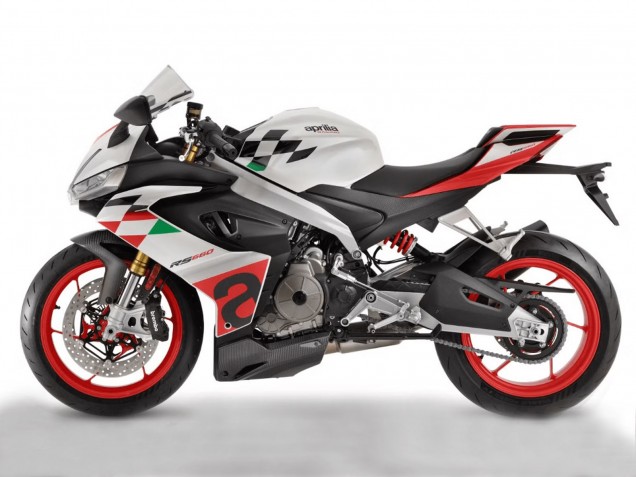 Lojas Carenagens Moto Aprilia RS660 2020-2024 - Branco Vermelho Preto Fibra de Carbono Verde
