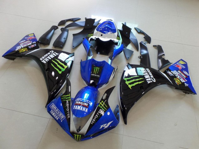 Lojas Carenagens Moto Yamaha YZF R1 2009-2011 - Branco Azul Preto Verde Monstro Yamalube Graves