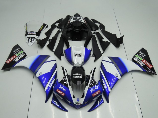 Lojas Carenagens Moto Yamaha YZF R1 2009-2011 - Branco Azul Preto Sterilgarda