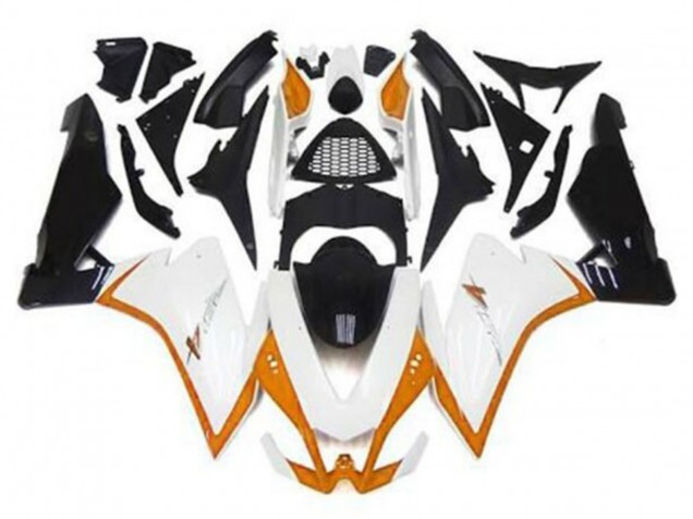 Lojas Carenagens Moto Aprilia RSV4 1000 2009-2015 - Branco Laranja Preto