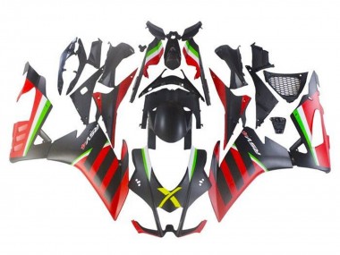 Lojas Carenagens Moto Aprilia RSV4 1000 2009-2015 - Preto Fosco Vermelho Verde Listra