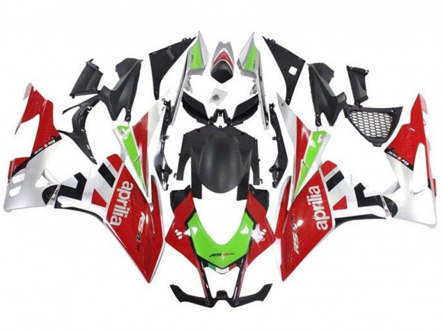 Lojas Carenagem Moto Aprilia RSV4 1000 2009-2015 - Vermelho Branco Verde