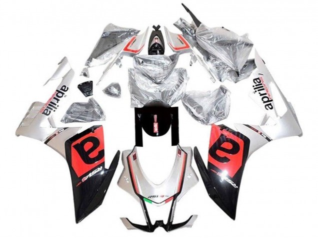 Lojas Carenagens Moto Aprilia RSV4 1000 2009-2015 - Prata Preto Vermelho
