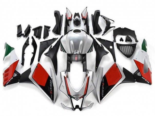 Lojas Kits Carenagem Moto Aprilia RSV4 1000 2009-2015 - Prata Preto Vermelho Verde