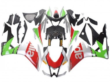 Lojas Carenagens Moto Aprilia RSV4 1000 2009-2015 - Prata Vermelho Verde