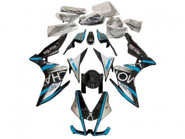 Lojas Carenagens Moto Aprilia RSV4 1000 2009-2015 - Prata Preto Azul