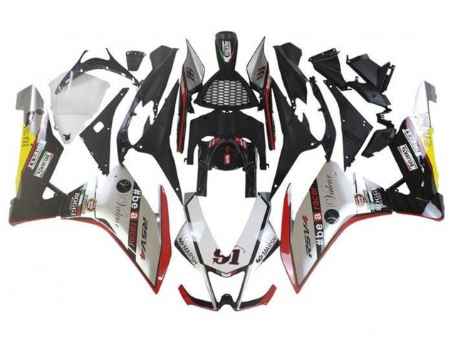 Lojas Carenagens Moto Aprilia RSV4 1000 2009-2015 - Prata Vermelho Verde Amarelo Baliza