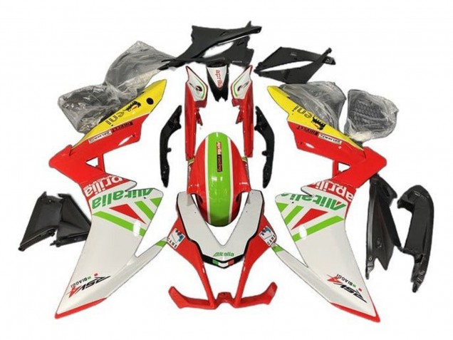 Lojas Carenagens Moto Aprilia RSV4 1000 2009-2015 - Branco Vermelho Verde Amarelo