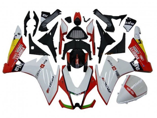 Lojas Carenagens Moto Aprilia RSV4 1000 2009-2015 - Branco Vermelho Preto Amarelo