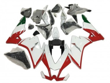 Lojas Carenagens Moto Aprilia RSV4 1000 2009-2015 - Vermelho Branco Verde