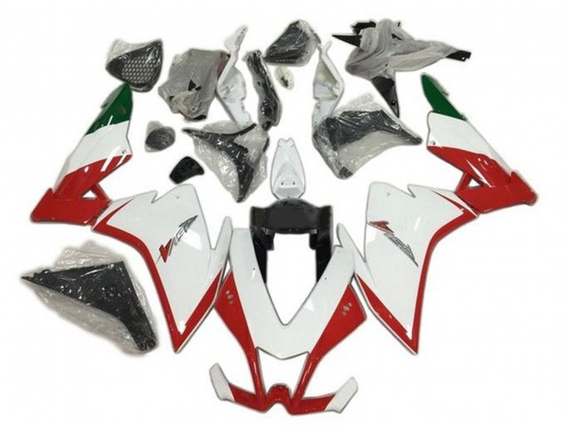 Lojas Carenagens Moto Aprilia RSV4 1000 2009-2015 - Vermelho Branco Verde