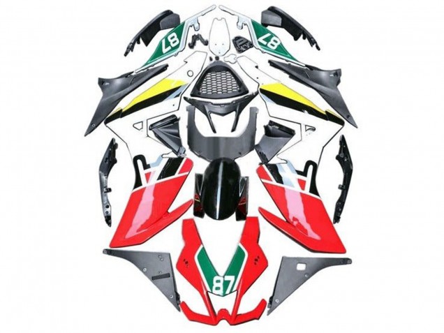 Lojas Carenagens Moto Aprilia RSV4 1000 2009-2015 - Vermelho Branco Preto Verde Amarelo 87