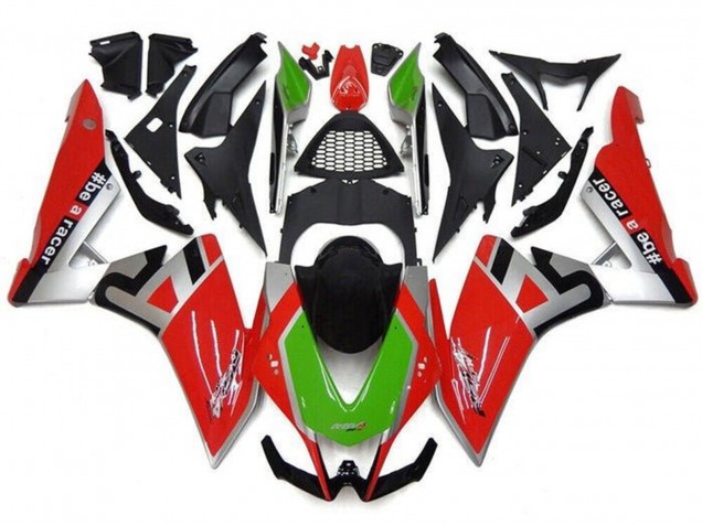 Lojas Carenagens Moto Aprilia RSV4 1000 2009-2015 - Vermelho Prata Verde Preto