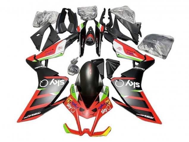 Lojas Carenagens Moto Aprilia RSV4 1000 2009-2015 - Preto Fosco Vermelho Verde Branco