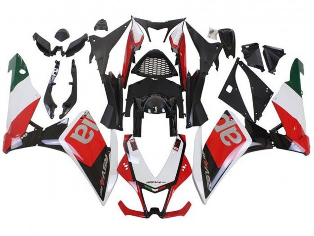 Lojas Carenagens Moto Aprilia RSV4 1000 2009-2015 - Branco Vermelho Preto Verde
