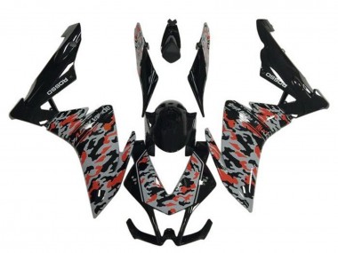 Lojas Carenagens Moto Aprilia RSV4 1000 2009-2015 - Preto Cinzento Vermelho Camouflage