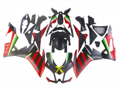 Lojas Carenagens Moto Aprilia RSV4 1000 2016-2020 - Preto Fosco Vermelho Verde Listra