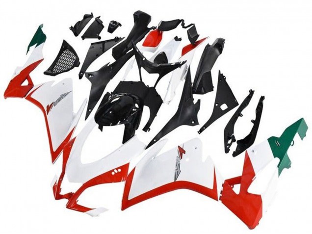 Lojas Carenagens Moto Aprilia RSV4 1000 2016-2020 - Branco Vermelho Verde Preto