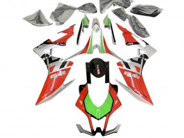 Lojas Carenagens Moto Aprilia RSV4 1000 2016-2020 - Vermelho Prata Preto Verde