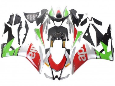 Lojas Carenagens Moto Aprilia RSV4 1000 2016-2020 - Prata Vermelho Preto Verde
