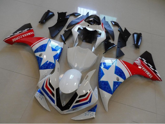 Lojas Carenagens Moto Yamaha YZF R1 2009-2011 - Branco Azul Vermelho Preto Ducati Estrela Estilo