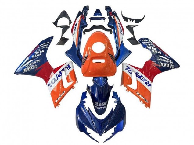 Lojas Carenagens Moto Honda CBR125R 2002-2006 - Laranja Branco Vermelho Azul Repsol