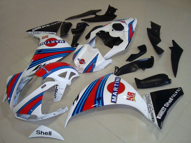 Lojas Carenagens Moto Yamaha YZF R1 2009-2011 - Branco Azul Vermelho Preto Martini