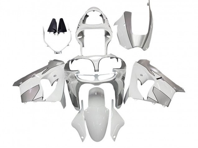 Lojas Carenagens Moto Kawasaki ZX9R 2000-2001 - Branco Prata