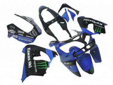 Lojas Carenagens Moto Kawasaki ZX9R 2000-2001 - Azul Preto Verde Monstro