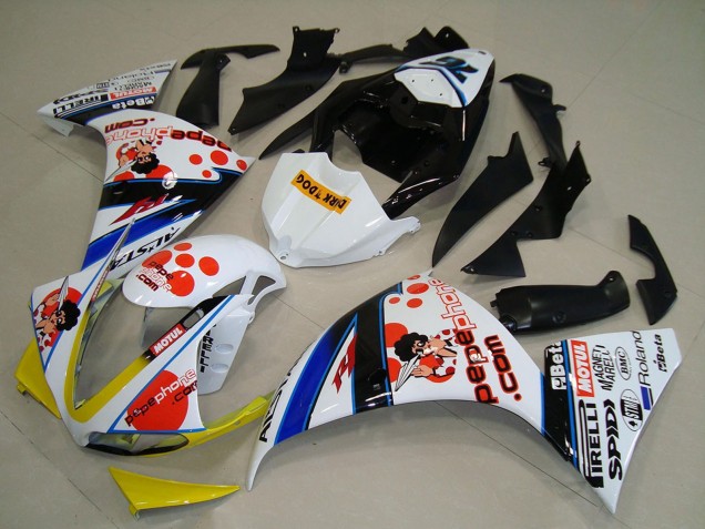 Lojas Carenagens Moto Yamaha YZF R1 2009-2011 - Branco Vermelho Amarelo Preto Pepe Phone Dark Dog