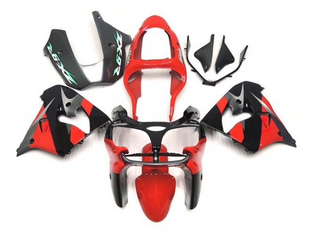 Lojas Carenagens Moto Kawasaki ZX9R 2002-2003 - Vermelho Preto Prata