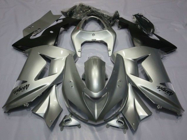 Lojas Carenagens Moto Kawasaki ZX10R 2006-2007 - Prata Preto Fosco