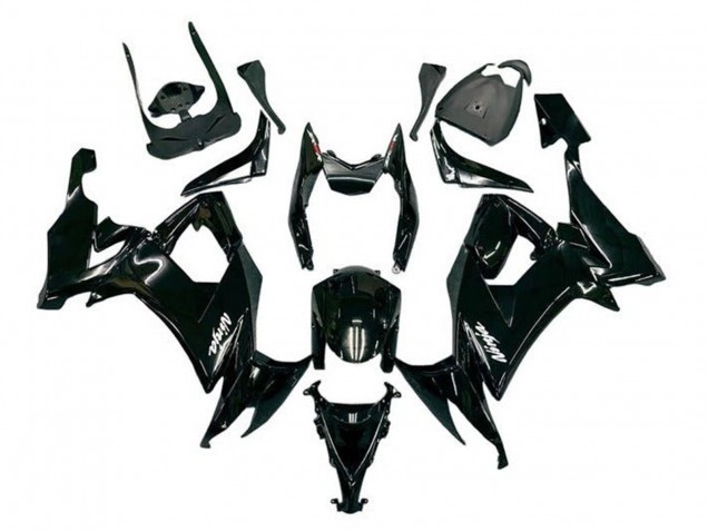Lojas Carenagens Moto Kawasaki ZX10R 2008-2010 - Preto Brilhante Branco Decal
