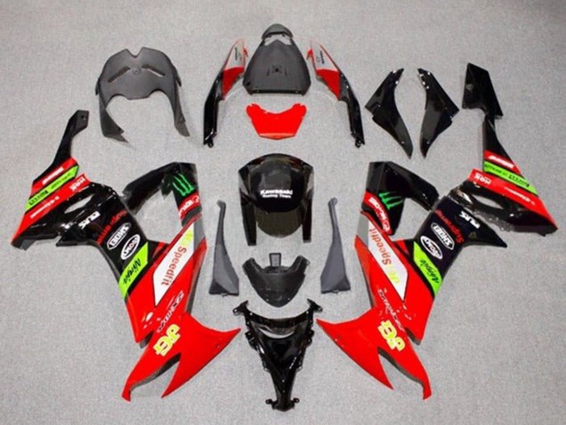 Lojas Carenagens Moto Kawasaki ZX10R 2008-2010 - Vermelho Verde Preto Amarelo