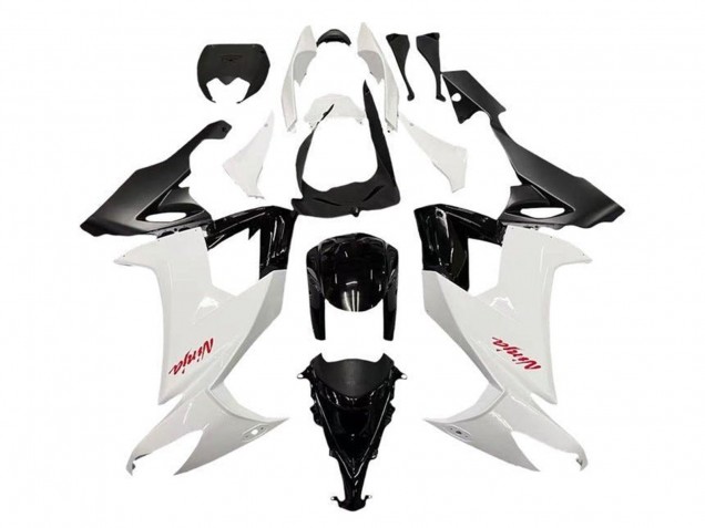 Lojas Carenagens Moto Kawasaki ZX10R 2008-2010 - Branco Preto Vermelho Decal