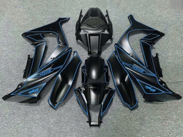 Lojas Carenagens Moto Kawasaki ZX10R 2011-2015 - Preto Fosco Azul