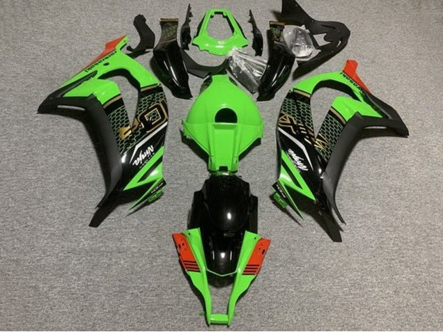 Lojas Carenagens Moto Kawasaki ZX10R 2011-2015 - Verde Preto Vermelho Honeycomb