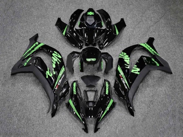 Lojas Carenagens Moto Kawasaki ZX10R 2016-2020 - Preto Brilhante Verde