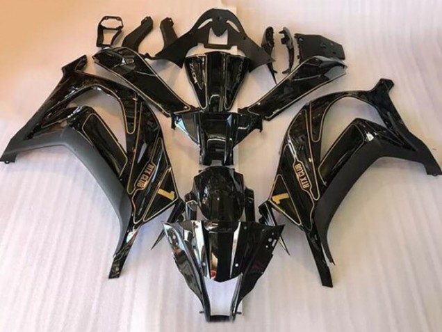 Lojas Carenagens Moto Kawasaki ZX10R 2016-2020 - Preto Brilhante Ouro