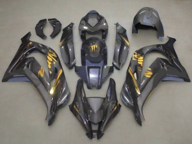 Lojas Carenagens Moto Kawasaki ZX10R 2016-2020 - Falso Fibra de Carbono Ouro