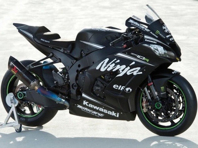 Lojas Carenagens Moto Kawasaki ZX10R 2016-2020 - Preto Fosco Branco Elf Ninja