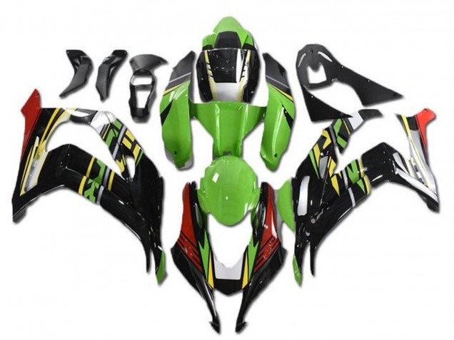 Lojas Carenagens Moto Kawasaki ZX10R 2016-2020 - Verde Vermelho Amarelo Preto