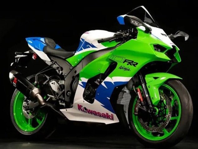 Lojas Carenagens Moto Kawasaki ZX10R 2021-2025 - Verde Branco Azul Vermelho
