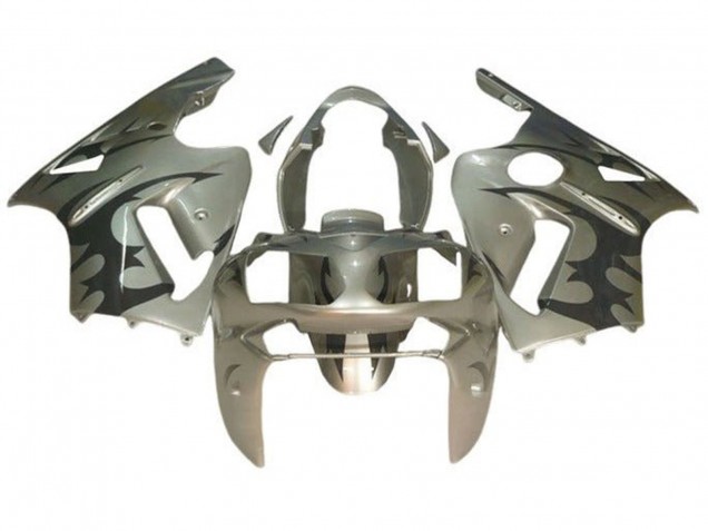 Lojas Carenagens Moto Kawasaki ZX12R 2000-2001 - Prata Preto Tribal